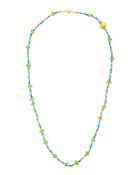 24k Peridot, Turquoise & Sapphire Necklace