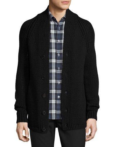 Roden Merino Wool-blend Cardigan, Black