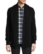 Roden Merino Wool-blend Cardigan, Black