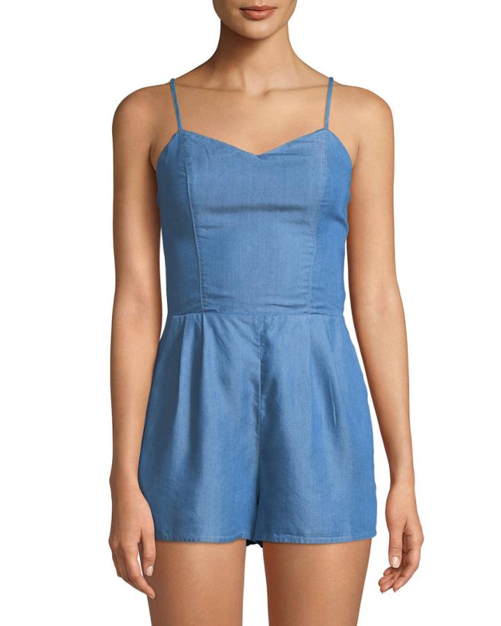 Anna V-neck Chambray Romper