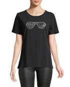 Short-sleeve Sunglass-studded T-shirt