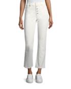 Button-fly Crop Jeans
