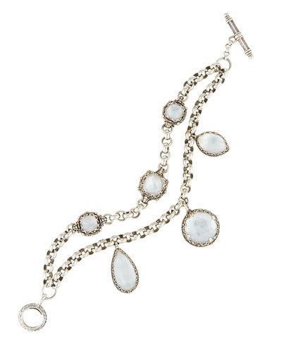 Aura Crystal & Mother-of-pearl Double-strand Bracelet