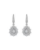 Pear Shape Earrings With Pear Shape Center Diamond