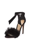 Clarita Satin Fur-trim