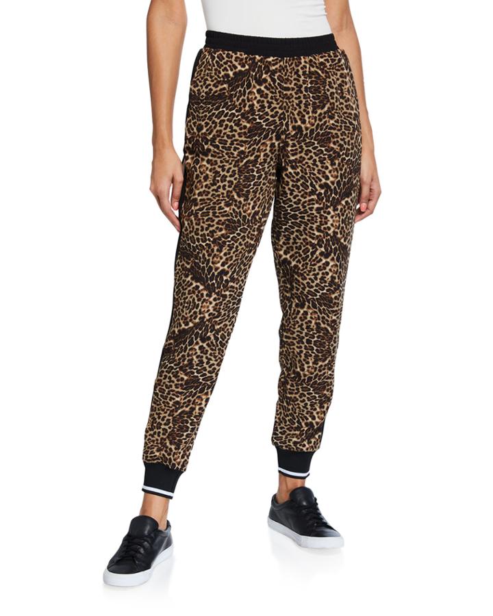 Nellia Elastic-waist Side-stripe Jogger Pants