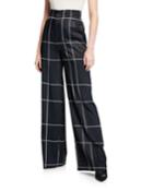 Berneen High-waist Windowpane Pants