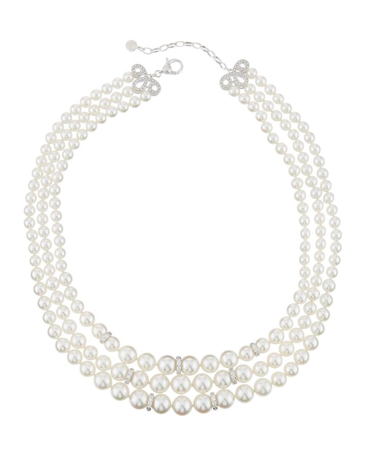 Triple-strand Pearly Necklace