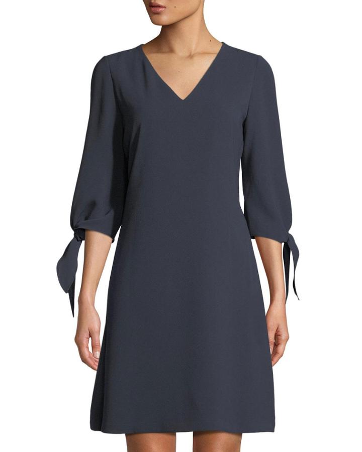 Kenna Split-sleeve Finesse Crepe Dress