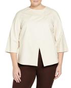 Odene 3/4-sleeve Topper, Raffia,
