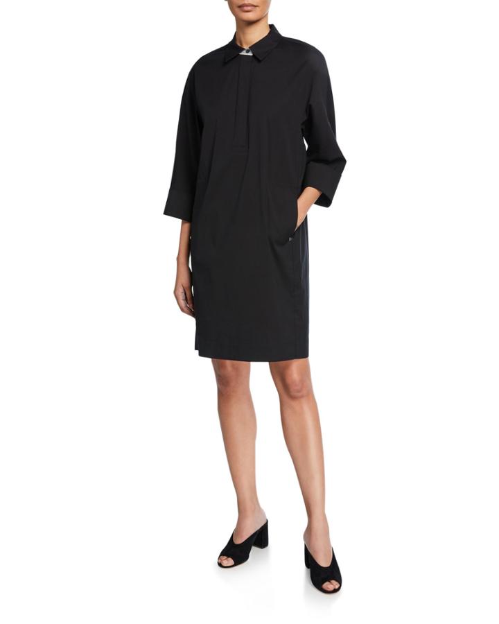 Mario Stretch-cotton Shirtdress With Collar Detail