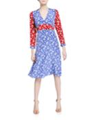 Hoover Long-sleeve Deep V-neck Dress