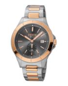 Men's 43mm Stainless Steel Date Sub-seconds Diver Watch With Bracelet,