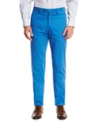 Flat-front Chino Pants, Blue