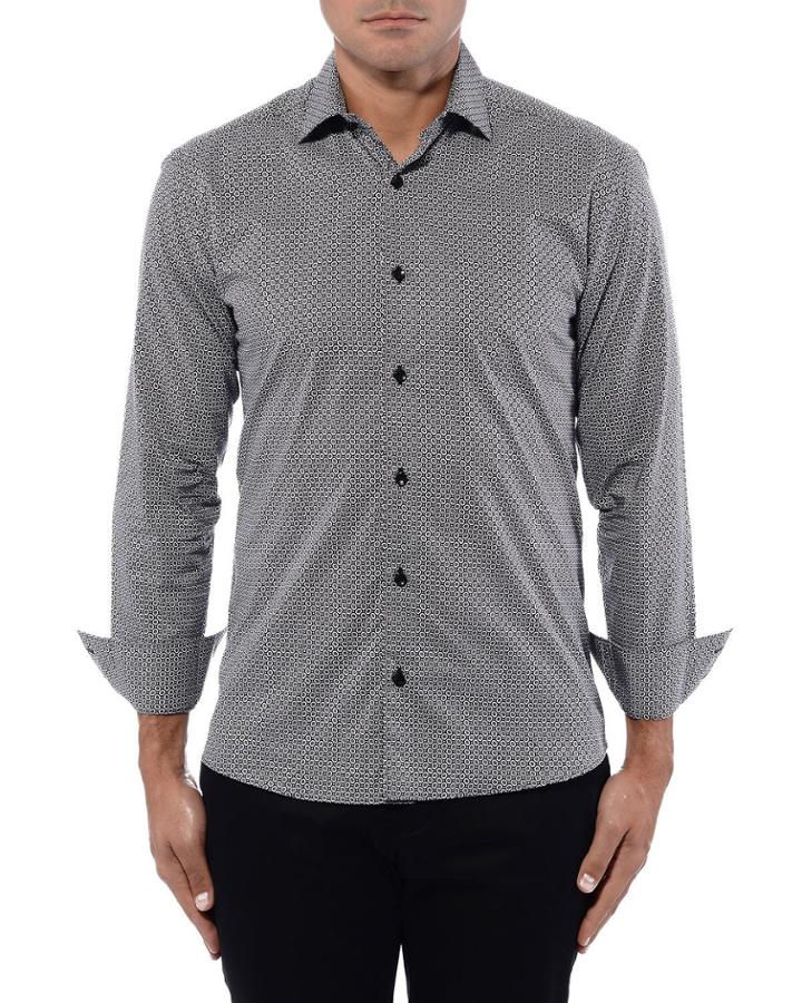Men's Ring Small Polygon Graphic Poplin