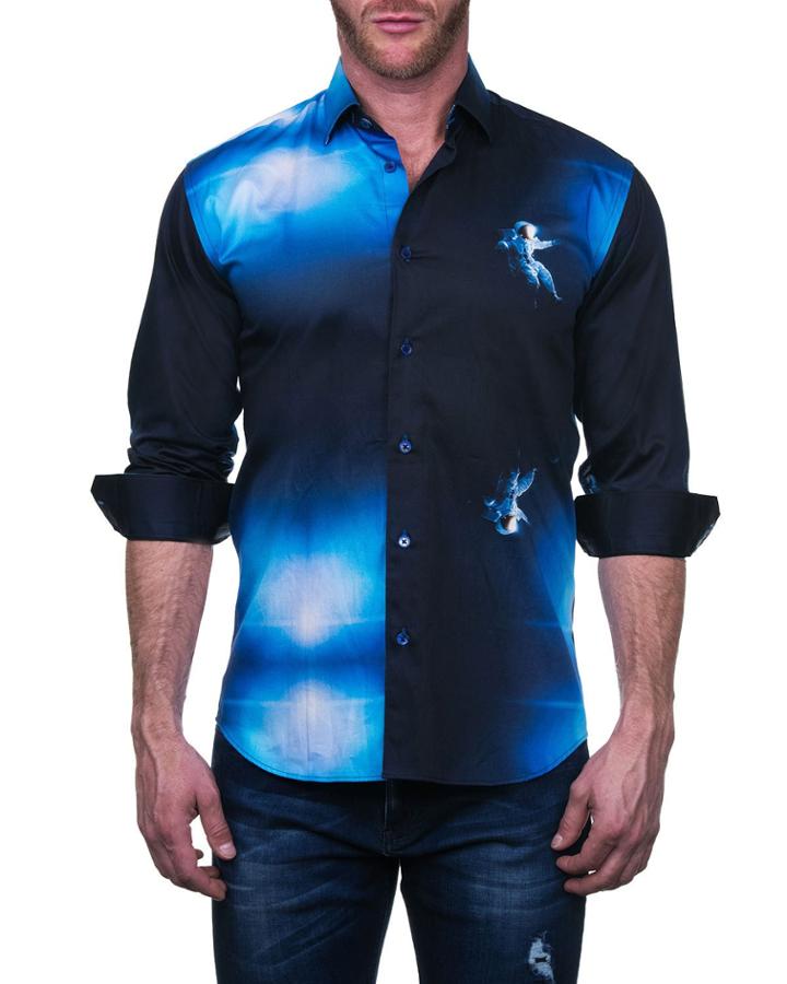 Men's Fibonacci Shaped Sport Shirt - Astro Black