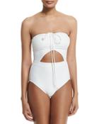 Halter-neck Solid One-piece