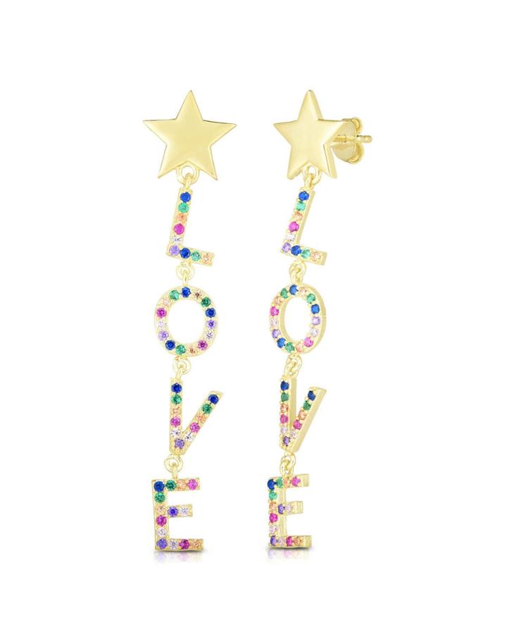 Gold-plated Love Drop Earrings