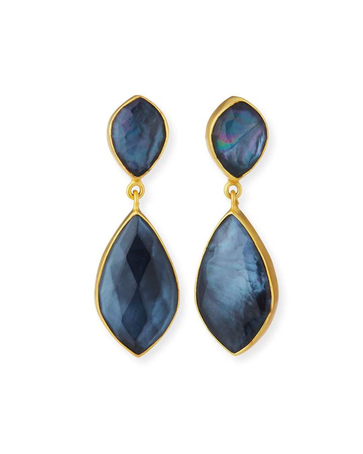 Hematite Triplet Double-drop Earrings