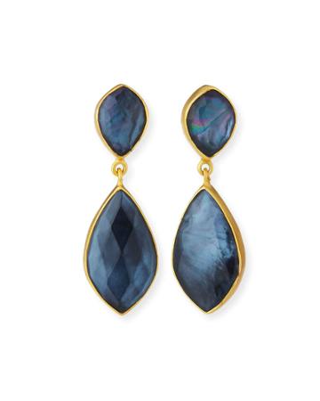 Hematite Triplet Double-drop Earrings