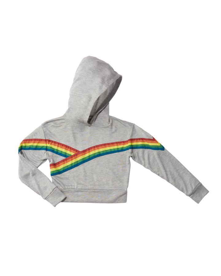 Girl's Rainbow Taping Trim Hoodie,