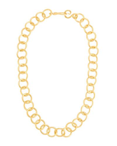 Circle-link 24k Gold-plated Necklace