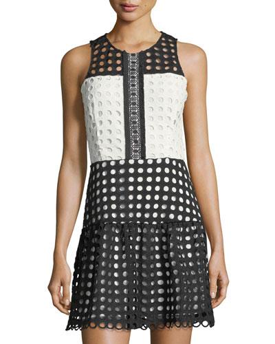 Halley Eyelet-overlay Dress