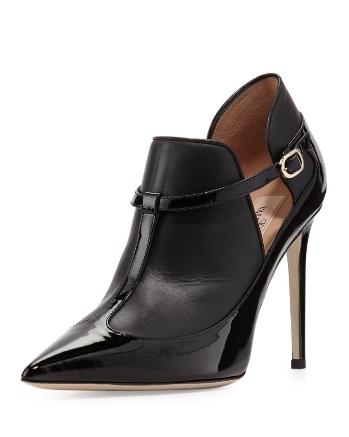 Valentino Patent Cutout T-bar Pump, Black, Women's, Size:
