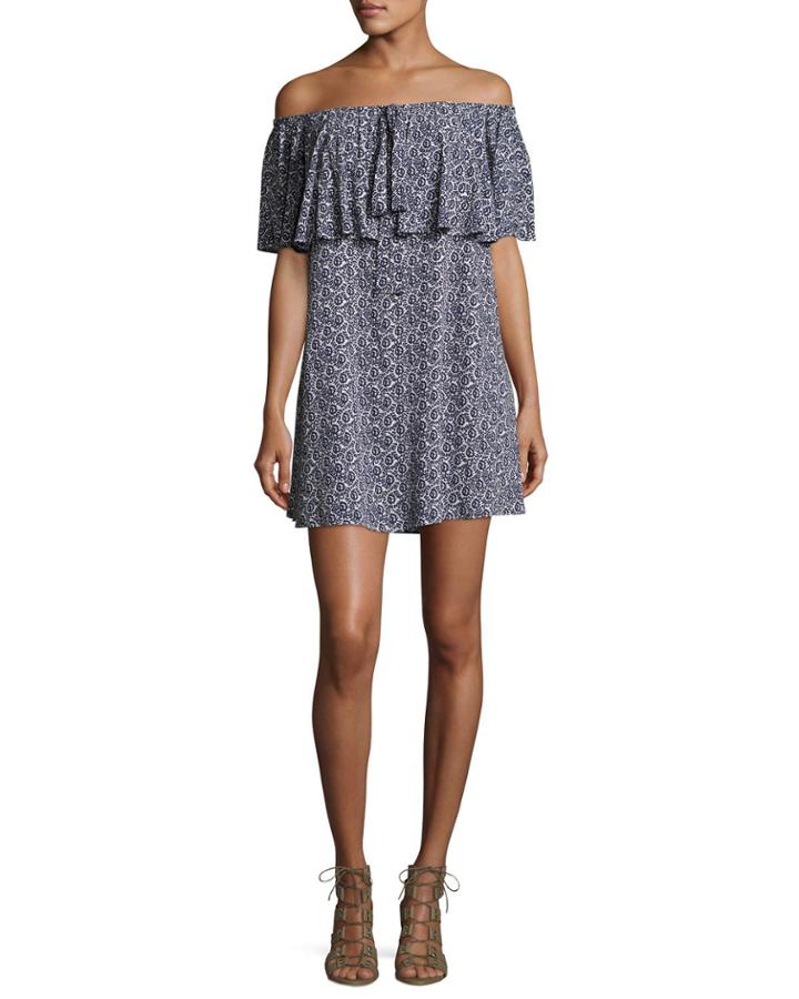 Havasu Cold-shoulder Maxi Dress, Blue