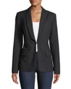 Lorelei Hook-front Pinstripe Wool-blend Jacket