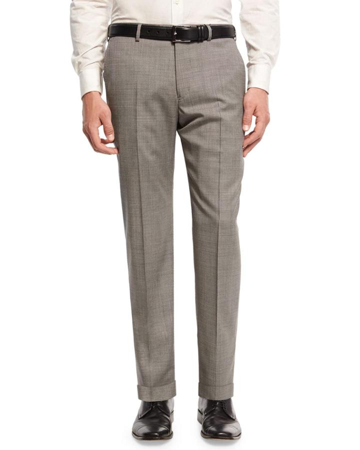 Micro-textured Trousers, Gray