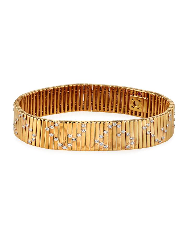Roi Sol 18k Rose Gold Zigzag Diamond Belt Bracelet