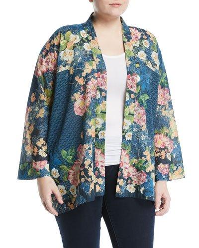Timmie Floral Long-sleeve Kimono Cardigan,