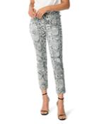 The High Rise Cigarette Snake-print Jeans