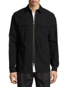 Zip-front Shirt Jacket, Black