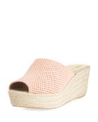 Tina Perforated Slide Wedge Espadrille