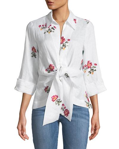 Embroidered Tie-front