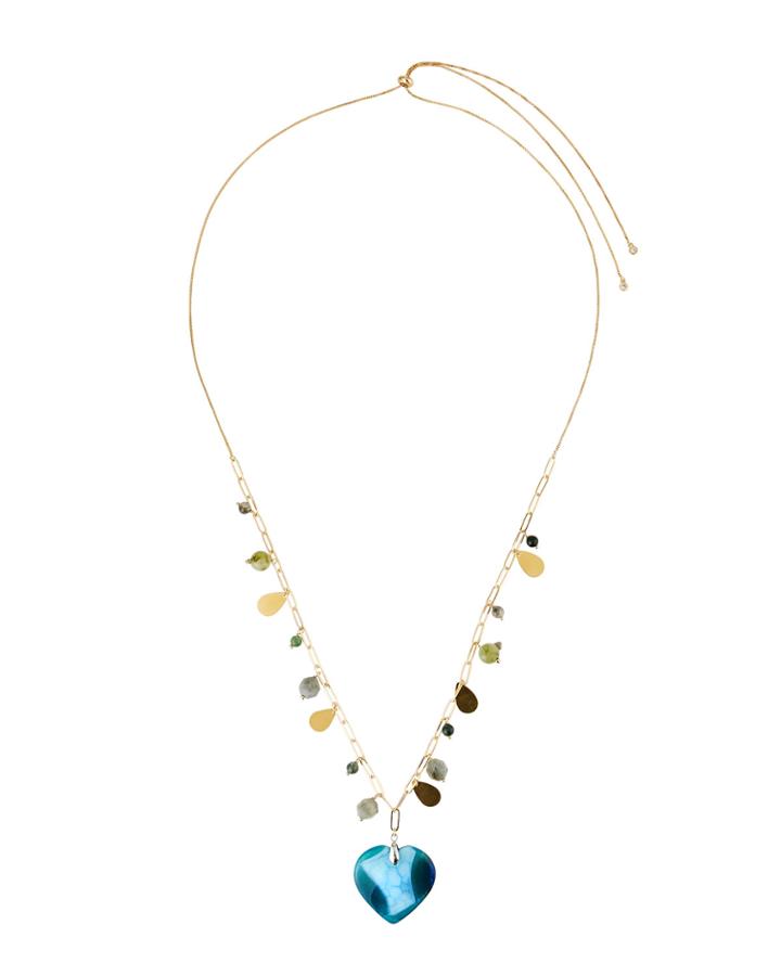 Shaker-stone Heart Pendant Necklace