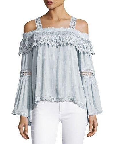Cold-shoulder Bell-sleeve Top,