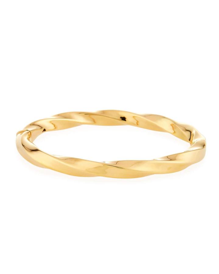 18k Gold Wave Bangle