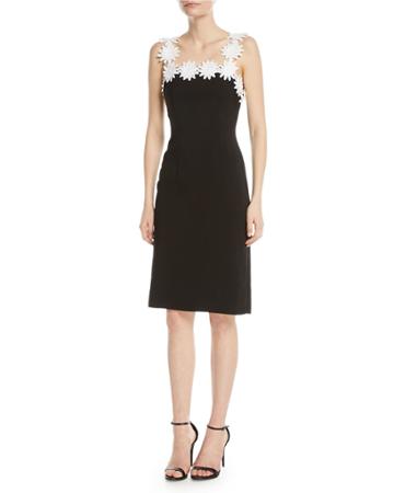 Daisy-trim Square-neck