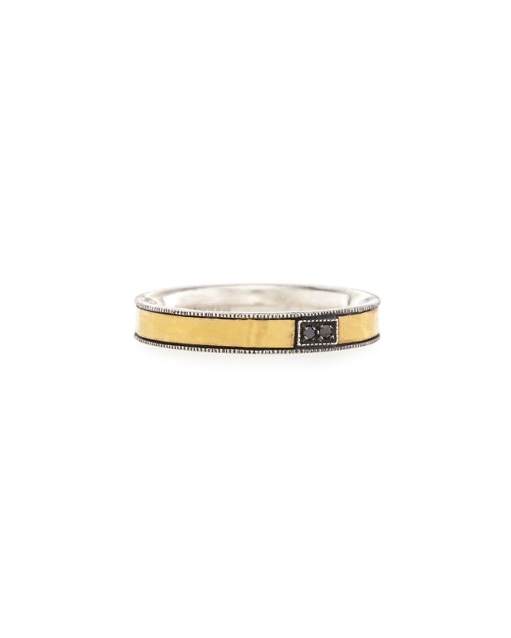 Gurhan Lancelot Thin Black Diamond Stacking Band Ring, Size 7, Women's,