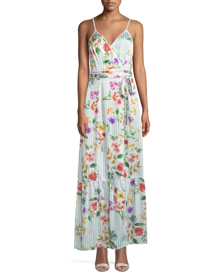 Aubrie Striped Floral Wrap