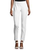 Side-zip Skinny Jeans, White