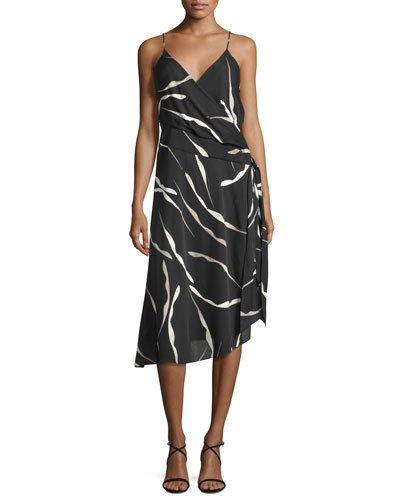 Brenndah Printed Surplice-front Dress