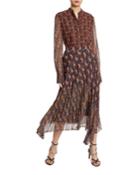 Patchwork-print Midi