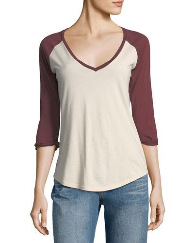 Encino Deep V Baseball Tee
