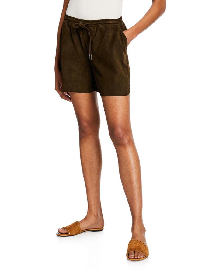 Drawstring Suede Pull-on