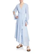 Long-sleeve Flare Chiffon