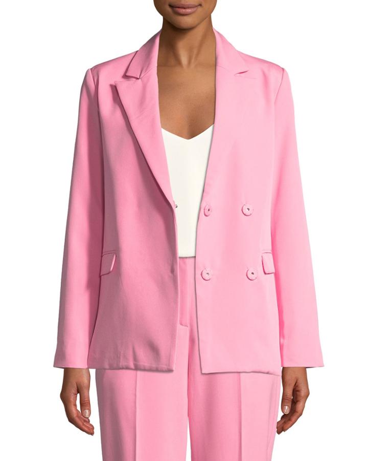 Double-breasted Snap-front Blazer